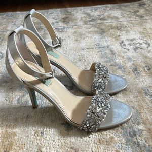 Blue by Betsy Johnson, Bejeweled Special Occasion Heels, Womens Size 8.5